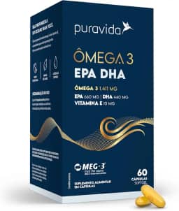Puravida Suplemento alimentar Ômega 3 EPA DHA 60 cápsulas