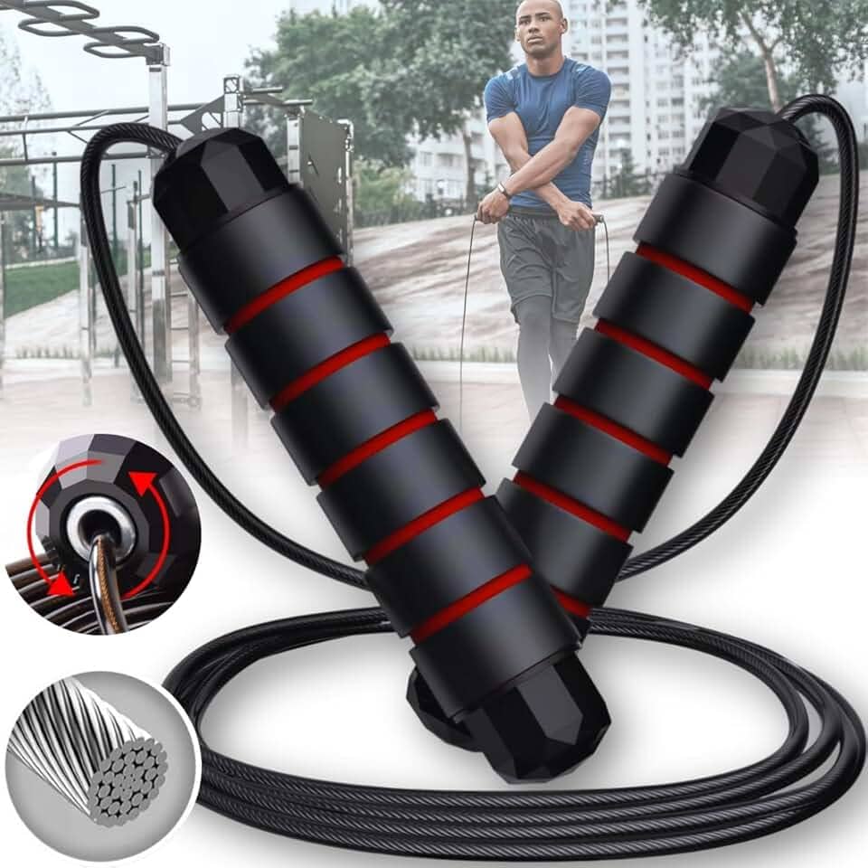 Corda De Pular Speed Rope Profissional Fitness Ajustável De 3m Com Rolamento e Cabo De Aço Revestido