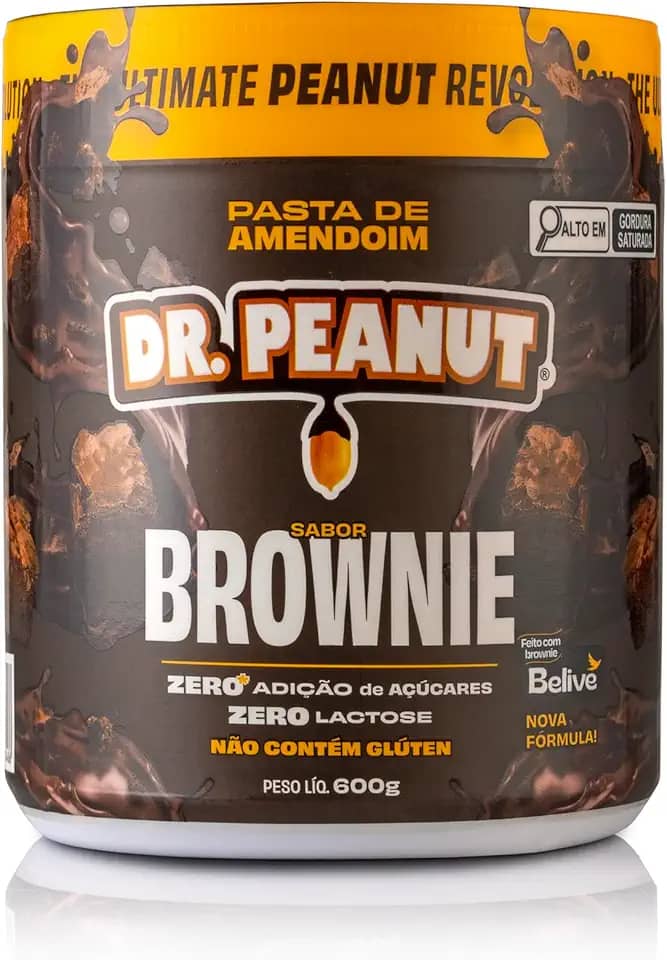 Dr Peanut Pasta De Amendoim Sabor Brownie Com Whey Protein 600G Dr. Peanut