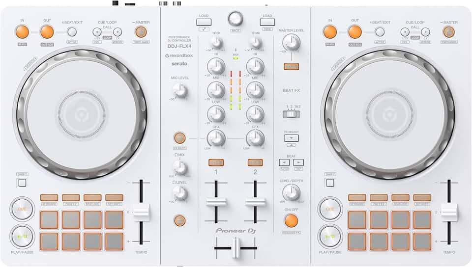 Pioneer DJ Controlador de DJ DDJ-FLX4-W 2ch com vários aplicativos
