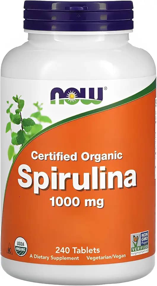 NOW Foods Spirulina 1000 mg 240 Tablets Importado
