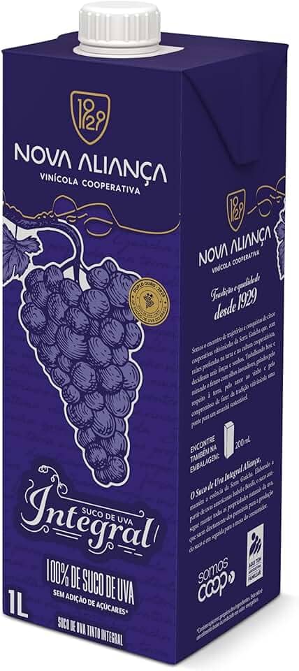 Nova Aliança Suco de Uva Tinto Integral Aliança 1L