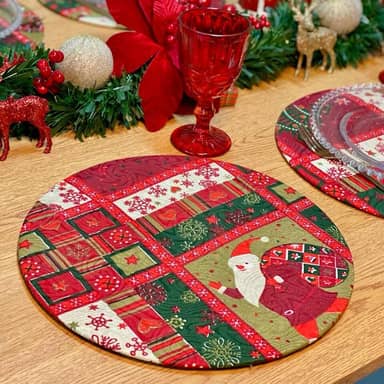 Kit Capas de Sousplat 35cm de Natal Natalina 6 Lugares (Suéter)