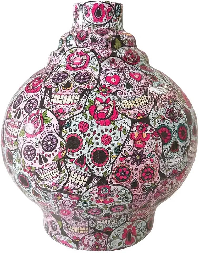 Vaso Vidro Base Narguile Pequeno Caveira Mexicana