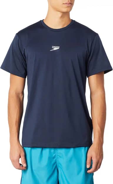 Camiseta Masculina Manga Curta, Speedo, Basic Essential, Tecido Stretch com Fastdry, Tamanho Adulto, tamanho P - Marinho