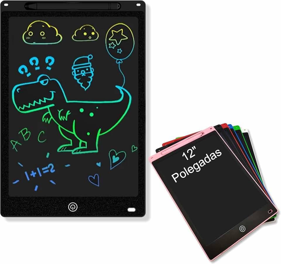 Lousa Mágica Digital Infantil 12" Polegadas Multicolorido Tablet Infantil Lcd Para Escrever e Desenhar (Preto)