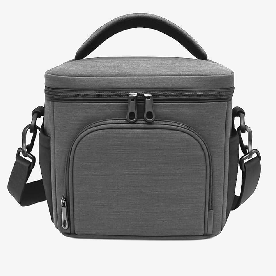 Bolsa Térmica GuardLunch 7L 2 Compartimentos - Lancheira Marmiteira Pequena Impermeável, Mantém Quente/Frio, para Lanches Trabalho Faculdade (Cinza)