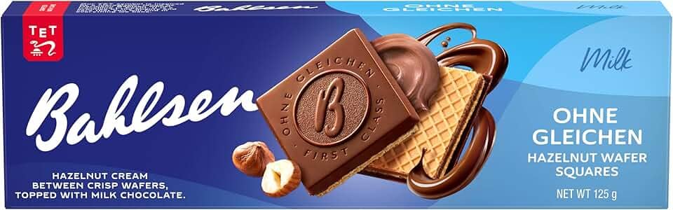 Bahlsen Biscoito Wafer Com Recheio De Torrone De Avelã E Cobertura De Chocolate Ao Leite First Class Caixa 125G