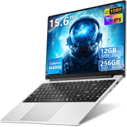 Laptop para jogos de 15,6 polegadas, processador N4000, 12 GB de RAM, SSD de 256 GB, notebooks, laptops, tela 1920 x 1080, WiF5, Mini HDMI, Win 11 Pro, laptops para estudantes, trabalho de negócios