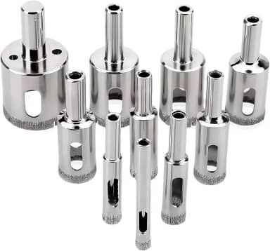 Broca Diamantada para Porcelanato 10 Peças - 6 a 30mm - Broca de Diamante para Vidro, Cerâmica, Mármore, Azulejo e Alvenaria