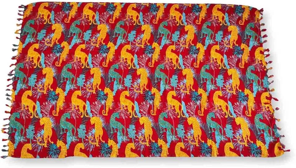 Canga e Saída de Praia Poliéster Estampa Onça Natureza