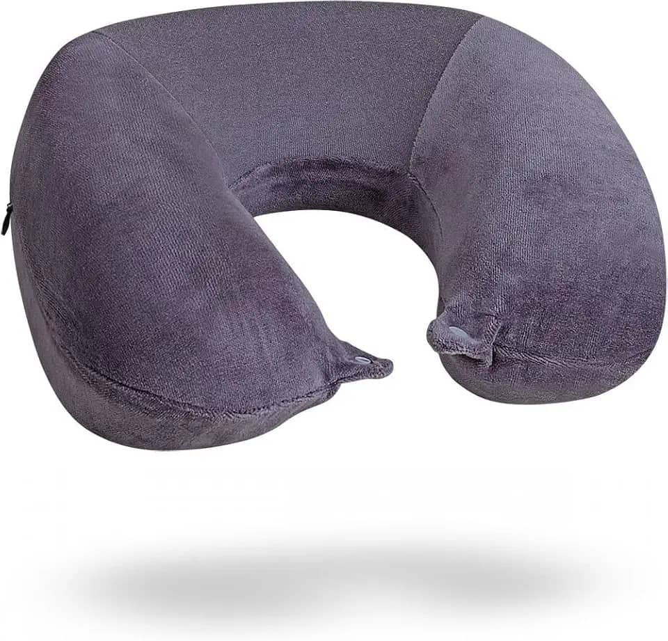 Travesseiro de pescoço para viagem Nasa Voyage Premium Anatômico Cinza noturno Nap