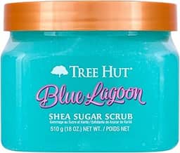 Tree Hut Blue Lagoon Shea Sugar Scrub | Esfoliante corporal que remove a pele seca e morta para uma sensação macia e hidratada | Cuidados nutritivos essenciais para o corpo | 532 ml.