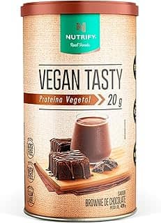 NUTRIFY Vegan Tasty Proteína Vegetal com 20g de Proteína por Dose - Suplemento Alimentar À Base de Plantas - Sem Lactose, Sem Glúten, Vegano - Sabor Brownie de Chocolate - 420g