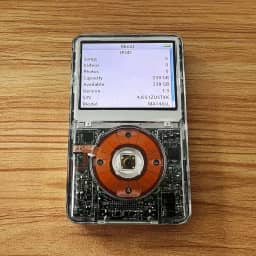 M-Player compatível com iPod Classic Video 5ª geração 256gb atualizado 2000mAh bateria transparente