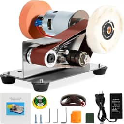 Mefape Mini Lixadeira De Cinta 30 Mm, Ferramenta Lixar Com Controle Velocidade 7 Marchas, Afiador Facas 15 Graus, Elétrica Polimento E Roda Desbaste Para Marcenaria Metalurgia