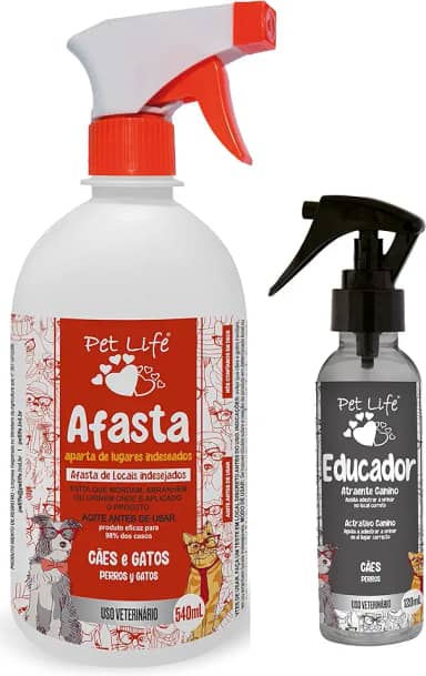Kit Educador Pet Life Cães e Gatos (Afasta 540mL + Educador 120mL)