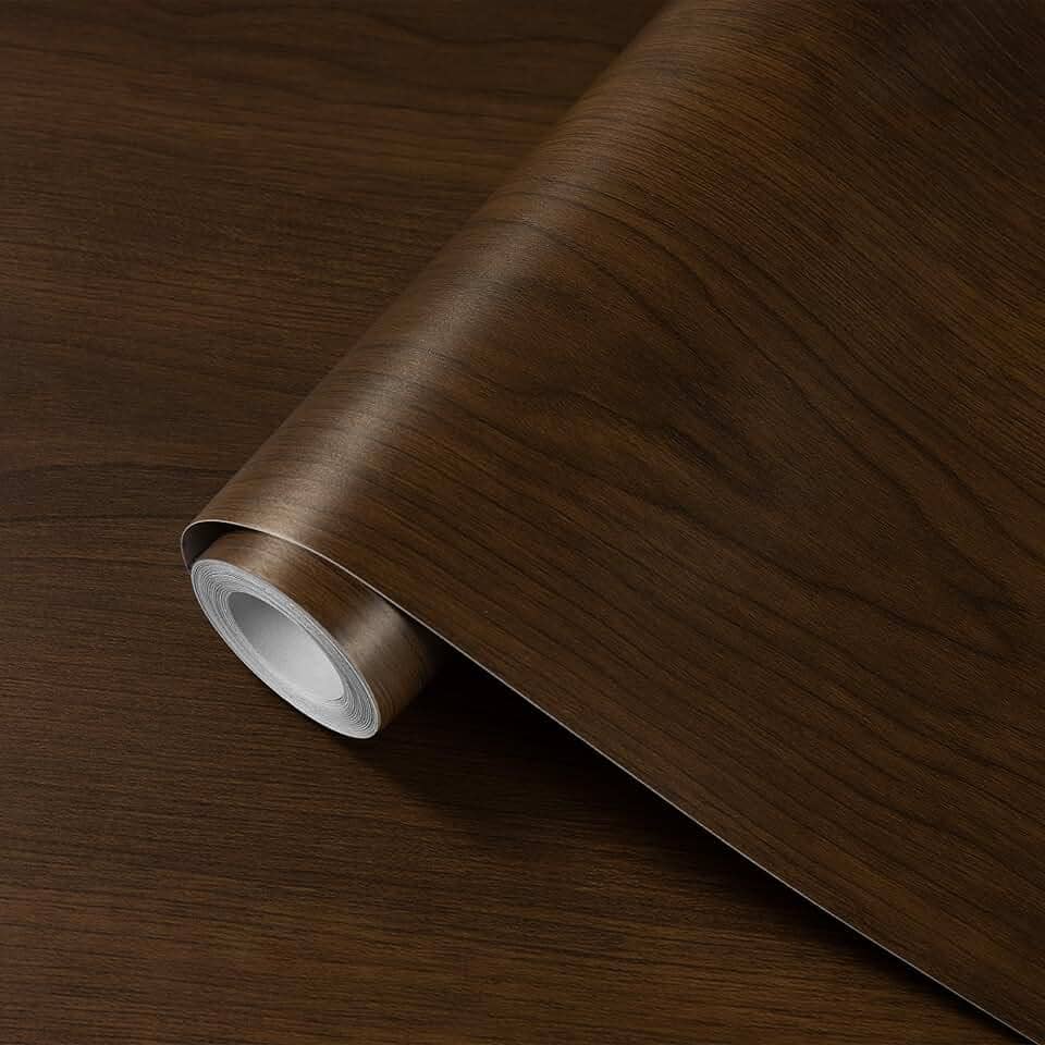 Decoroom Papel de contato de grão de madeira autoadesivo 29 x 39 cm - Papel de parede para armário de cozinha de bancada - Envoltório de vinil de madeira de nogueira impermeável para armários e