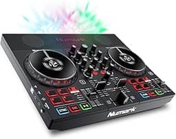 Numark Party Mix Live – Controlador de DJ com alto-falantes embutidos, luzes de festa e mixer DJ, conjunto completo de DJ com mixer e interface de áudio + Serato DJ Lite
