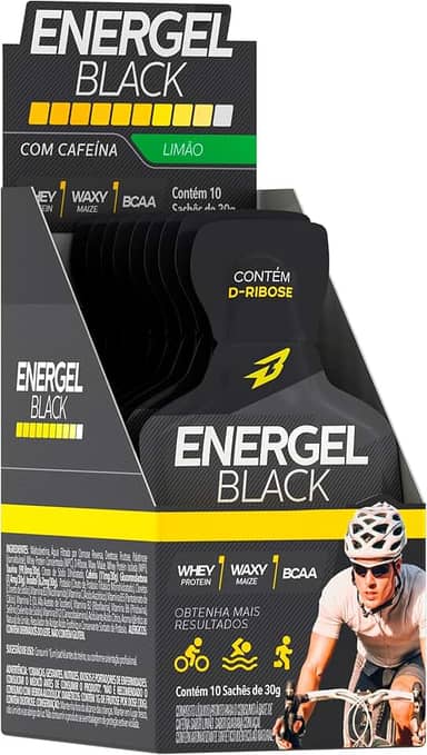Energel Black 10 Sachês Sabor Limão Bodyaction
