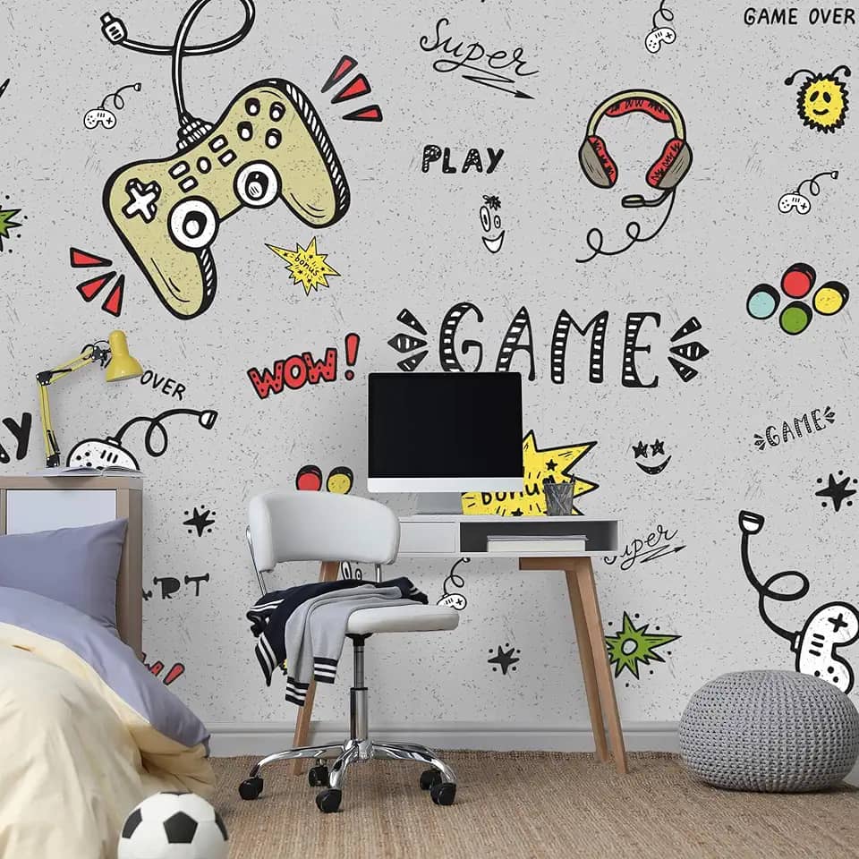Papel de Parede Video Game para Quarto Gamer Painel 9m²