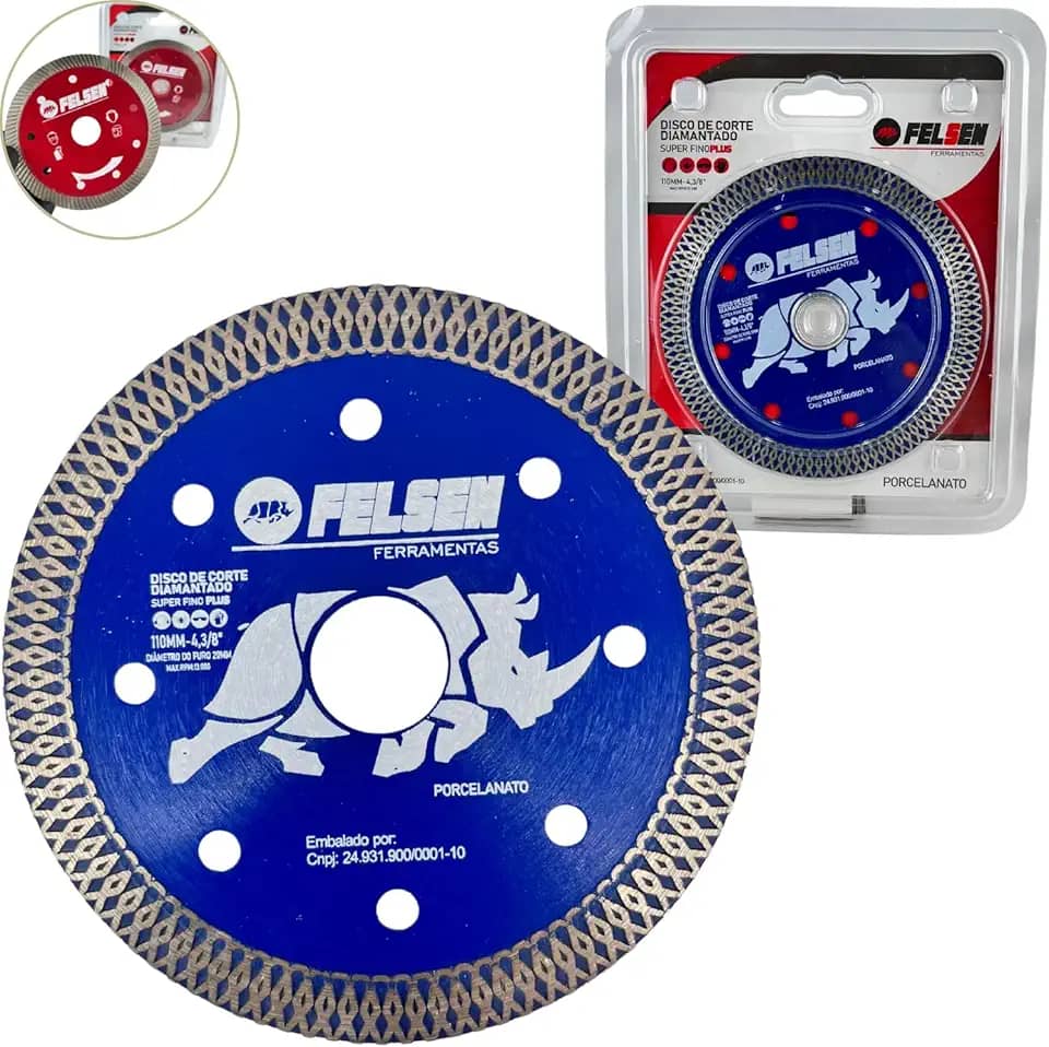 Disco Diamantado Para Cortar Porcelanato Ultra Fino Corte com acabamento Perfeito e exelente rendimento - FELSEN (Rede)