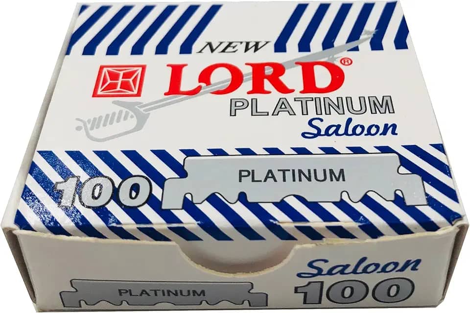 Lâminas de barbear de borda única Lord Platinum, 100 lâminas