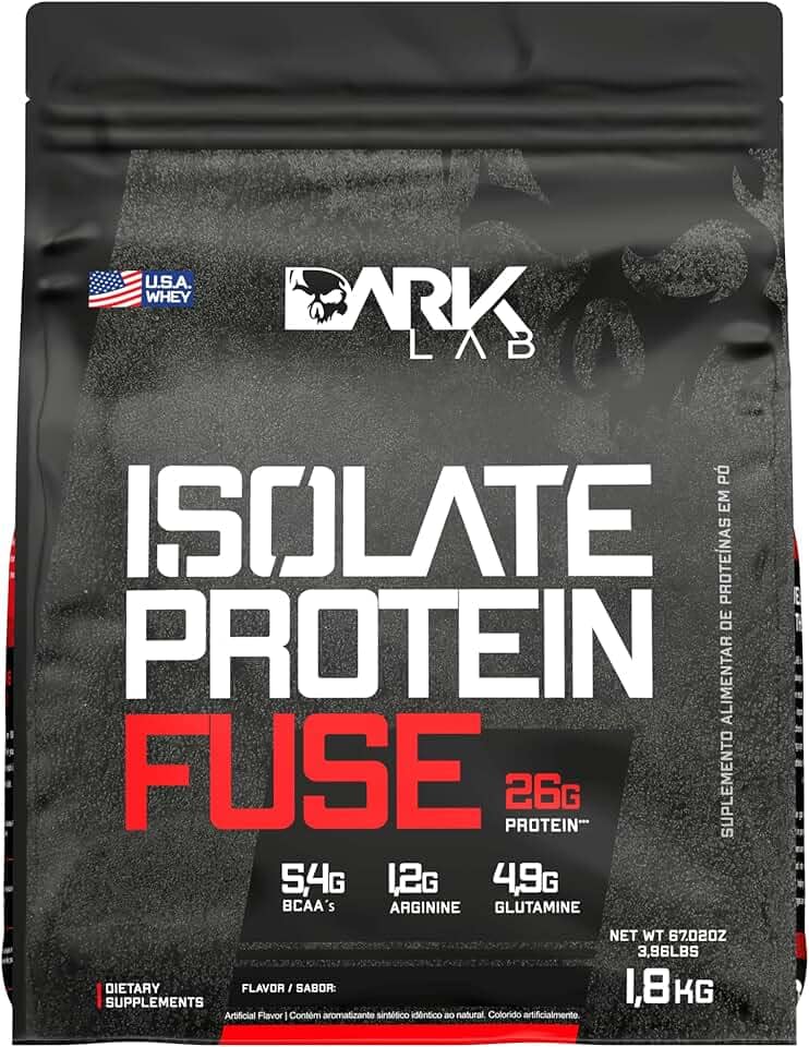 Isolate Protein Fuse Dark Lab, 1.8Kg, Chocolate Branco com Morango, Suporte Muscular