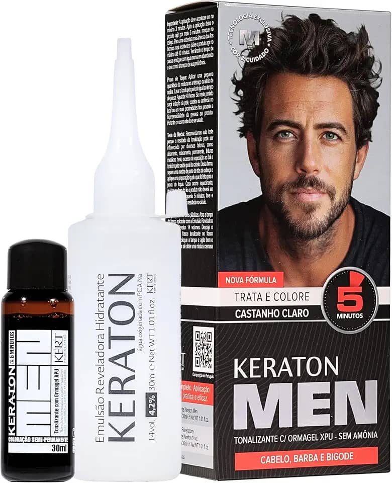 Keraton Tonalizante Men 30Ml Castanho Claro