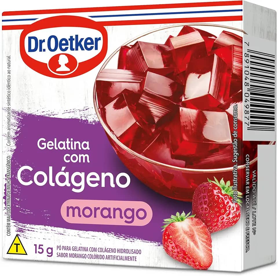 Gelatina com Colageno Morango