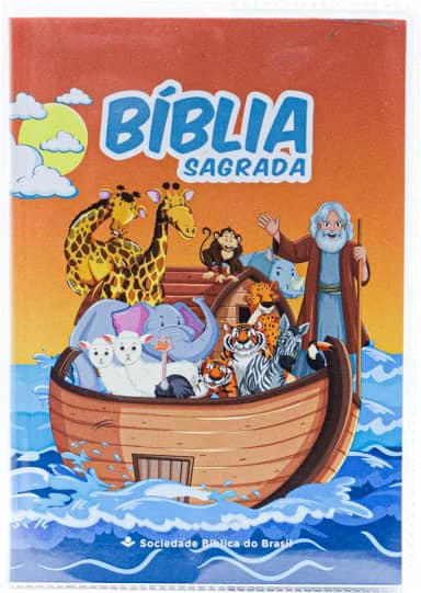 Bíblia Infantil para evangelismo com adesivos | SBB | Capa brochura ilustrada, arca: Nova Almeida Atualizada (NAA)