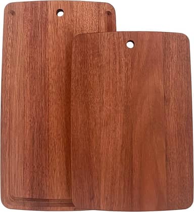 Tábua de Carne Churrasco Madeira Jatobá 2 Peças c/Brancal Acabamento Óleo para Servir Profissional