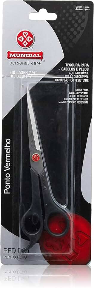 Mundial S/A Tesoura Cabelo Laser 7'' Pv Preto
