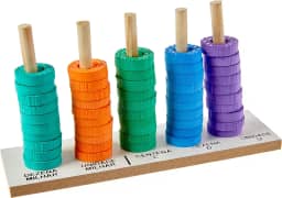 Ábaco Aberto 5 Hastes e 50 Argolas Plásticas Ciabrink