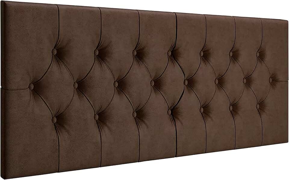 Cabeceira Estofada Captonê Suspensa Para Cama Box Casal 1,40 Suede (Marrom)