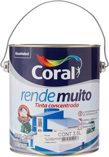 Tinta Coral Rende Muito Acrílica Fosca Palha 3,6L