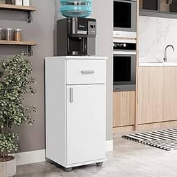 Armário Suporte Balcão com Gaveta para Bebedouro de Cozinha Ana Branco