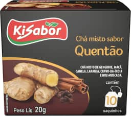 Kisabor, Chá de Gengibre, Chá Quentão, Para infusão, 20 Gramas com 10 Saquinhos