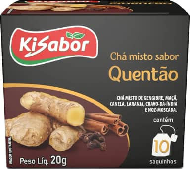 Kisabor, Chá de Gengibre, Chá Quentão, Para infusão, 20 Gramas com 10 Saquinhos