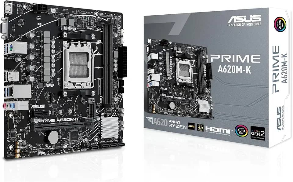 Placa Mãe Asus PRIME A620M-K (AM5/2xDDR5/HDMI/DP/VGA/M.2/USB 3.2)