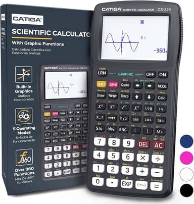 CATIGA Calculadora científica com funções gráficas, vários modos com interface de usuário intuitiva para iniciantes e cursos avançados, ensino médio ou universitário, CS-229
