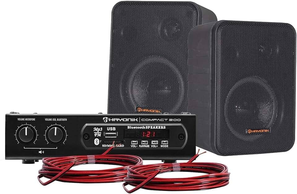 Kit Som Ambiente 200W Musical AMBIENCE 2000 V2 Preto HAYONIK