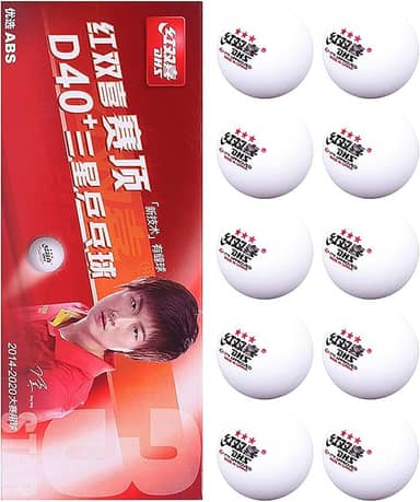 BestParts Bola de tênis de mesa DHS 3 estrelas ABS D40+, bola de tênis de mesa oficial do campeonato mundial, aprovada pela ITTF, 10 bolas/caixa,