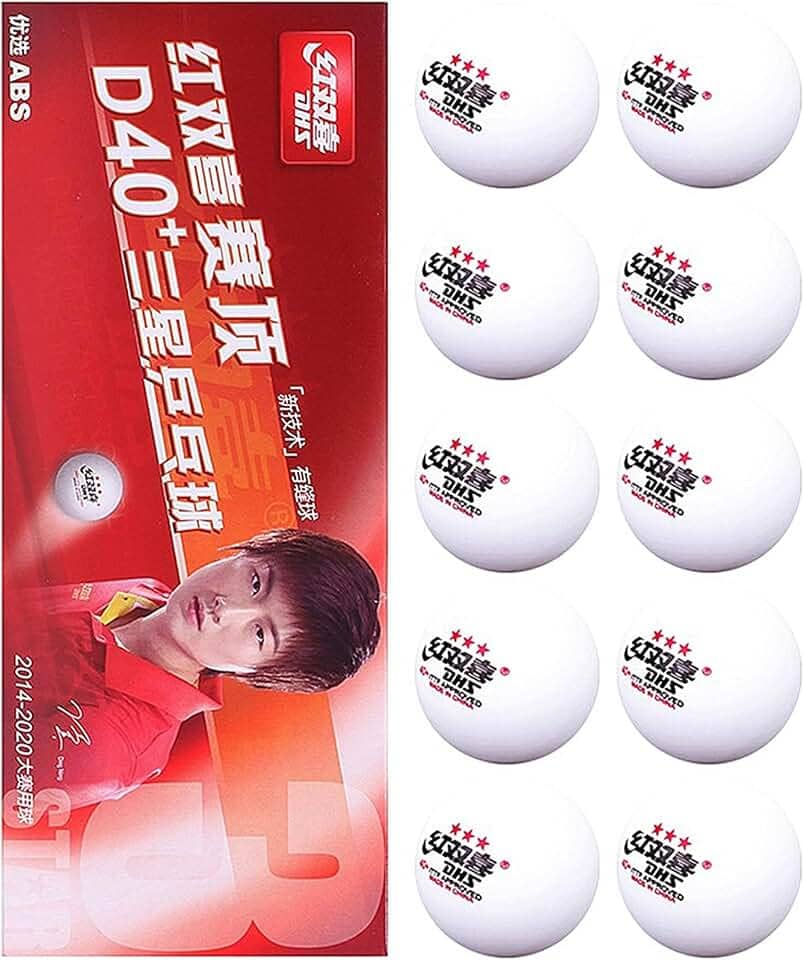 BestParts Bola de tênis de mesa DHS 3 estrelas ABS D40+, bola de tênis de mesa oficial do campeonato mundial, aprovada pela ITTF, 10 bolas/caixa,