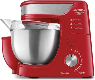 MONDIAL Batedeira Planetária, Vermelho/Inox, 700W, 110V - BP-02P-R-TI