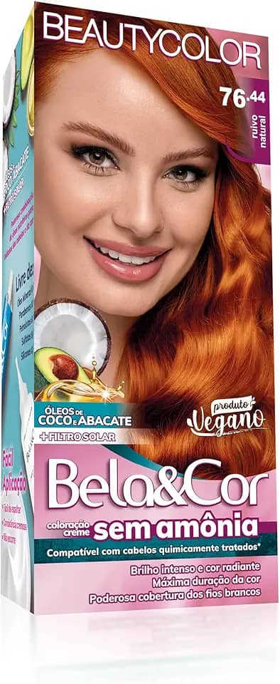 Coloração Bela&Cor Sem Amônia - 76.44 Ruivo Natural