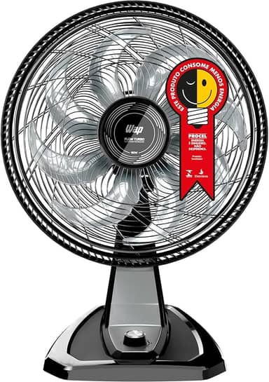 WAP Ventilador de Mesa e Parede 50cm FLOW TURBO, Tecnologia Silenciosa e Econômica, 8 Pás e 3 Velocidades, 180W 127V