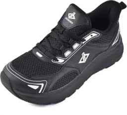 Tênis masculino com bico largo, sem fecho, suporte de arco, tênis de corrida com amortecimento grosso, tênis ortopédico para caminhada com sola zero drop