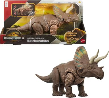 Jurassic World Dinossauro de Brinquedo Rebirth Rastreadore Gigantes Eotriceratops para crianças a partir de 4 anos