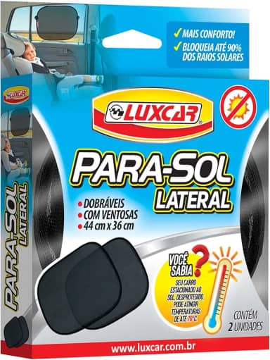 Luxcar Para-Sol Lateral Dobráveisl 44 cm x 36 cm – 2 Unidades com Ventosas